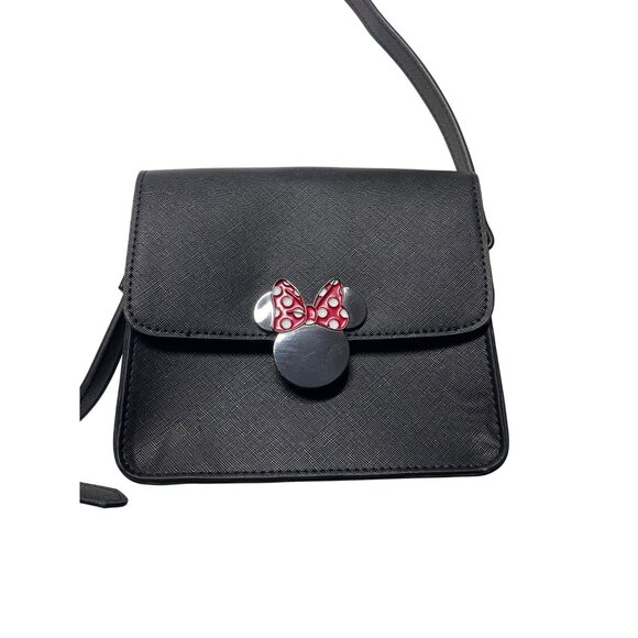 Disney Minnie Mouse Black Crossbody Purse Bag Adjustable‎ Strap & Red Polka Dot - Picture 2 of 12